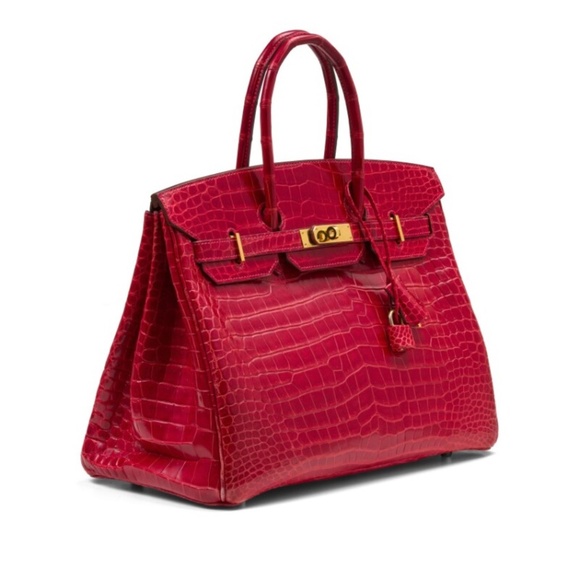 Hermès Braise Shiny Porosus Crocodile Birkin 35 Gold Hardware - Picture 2 of 7